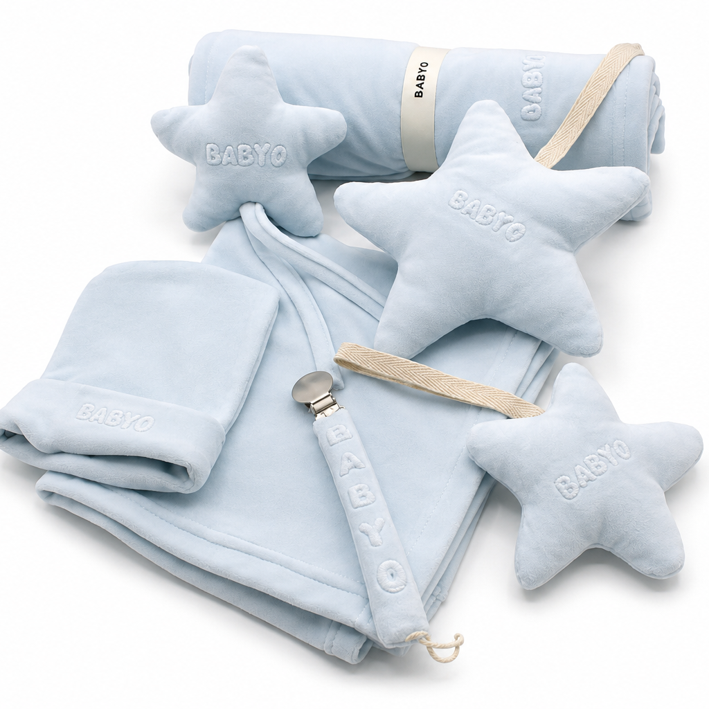 Embossed Paci Clip - Blue