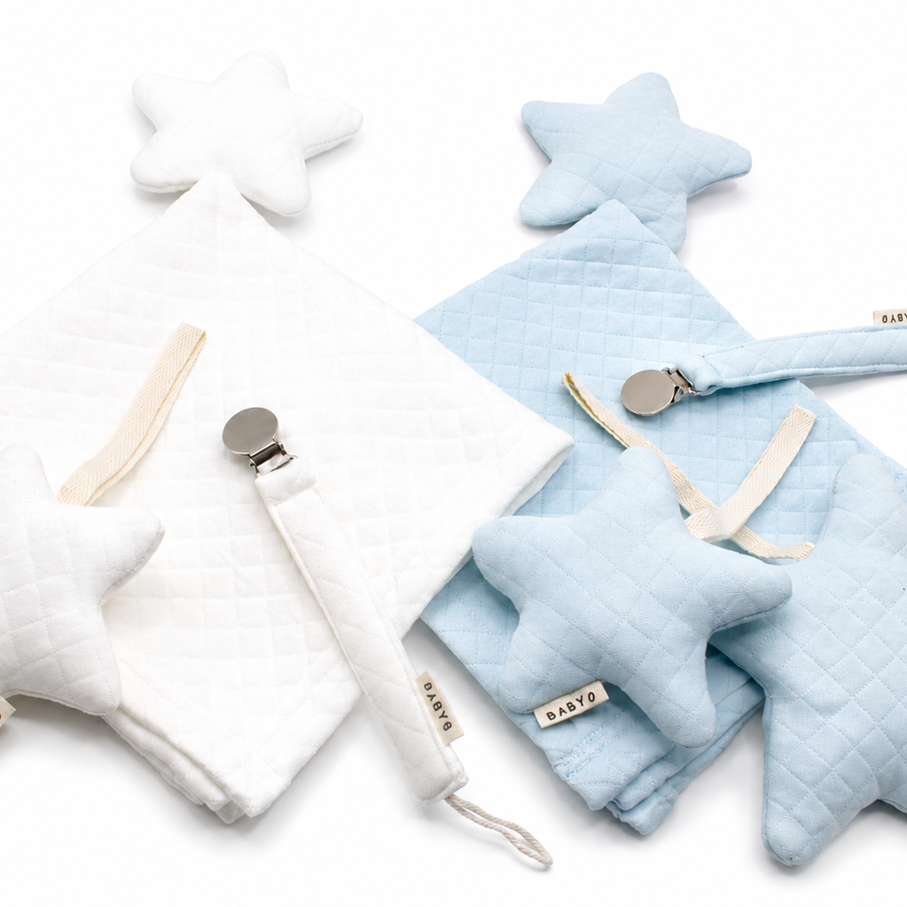 Quilt Solid Paci Clip - Blue