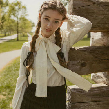 Tie Neck BLouse - Cream