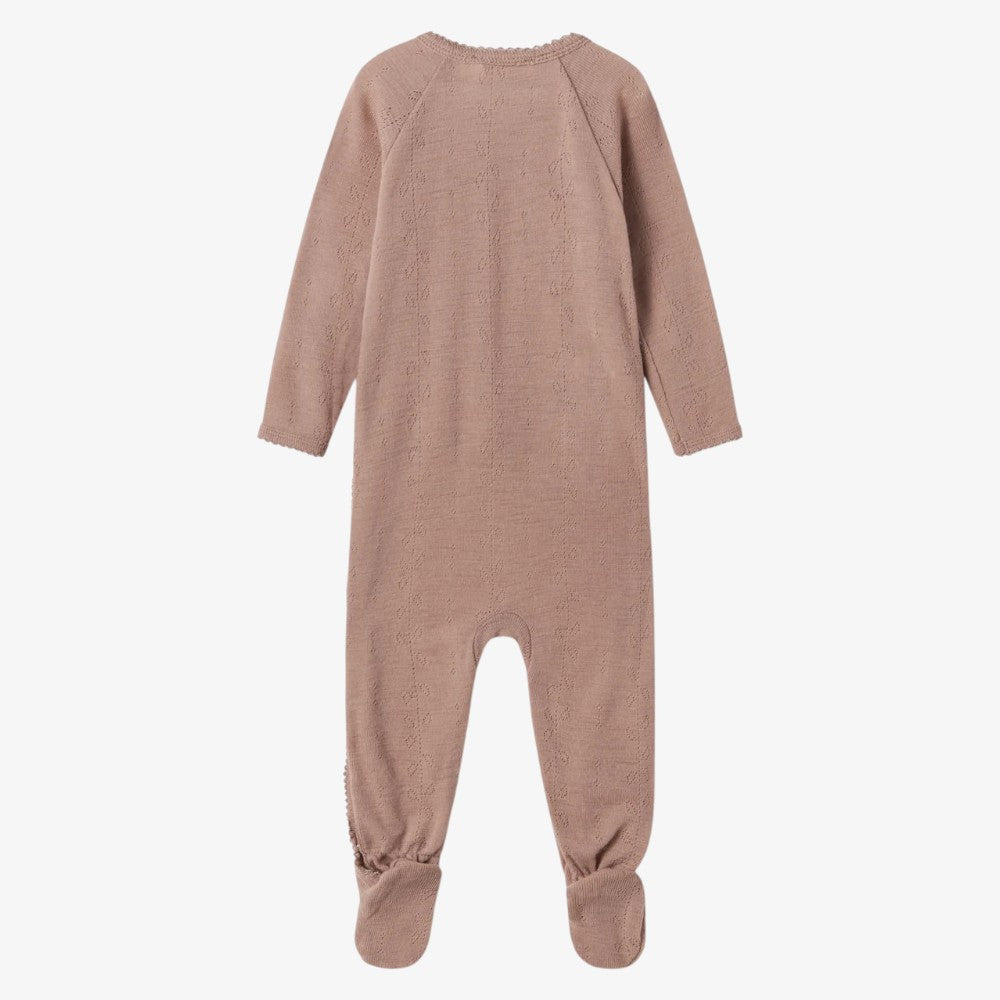 Rubetta Pointelle Footie - Burnt Rose