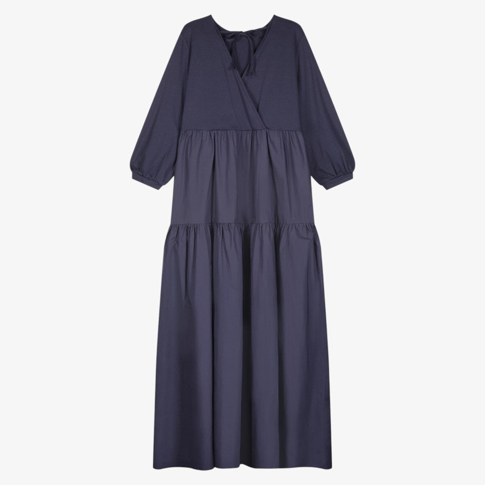 Waisted Maxi Dress - Navy