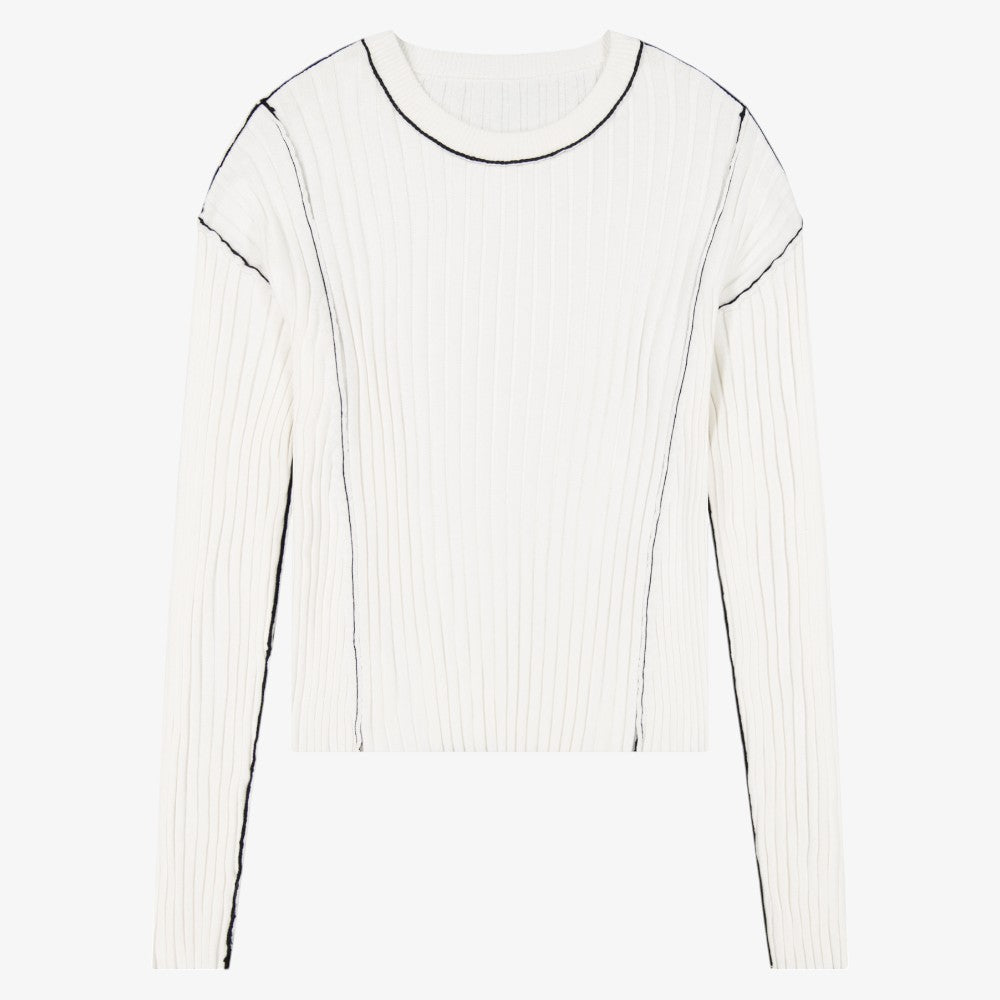 Ribbed Sweater - White