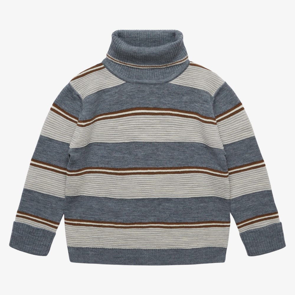 Rollneck Sweater - Steel &amp; Lt Grey