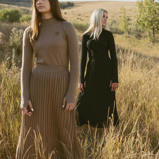 Metallic Pleated Skirt - Gold