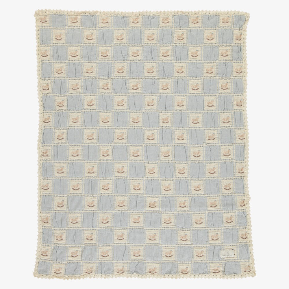 Rocking Horse Blanket - Blue
