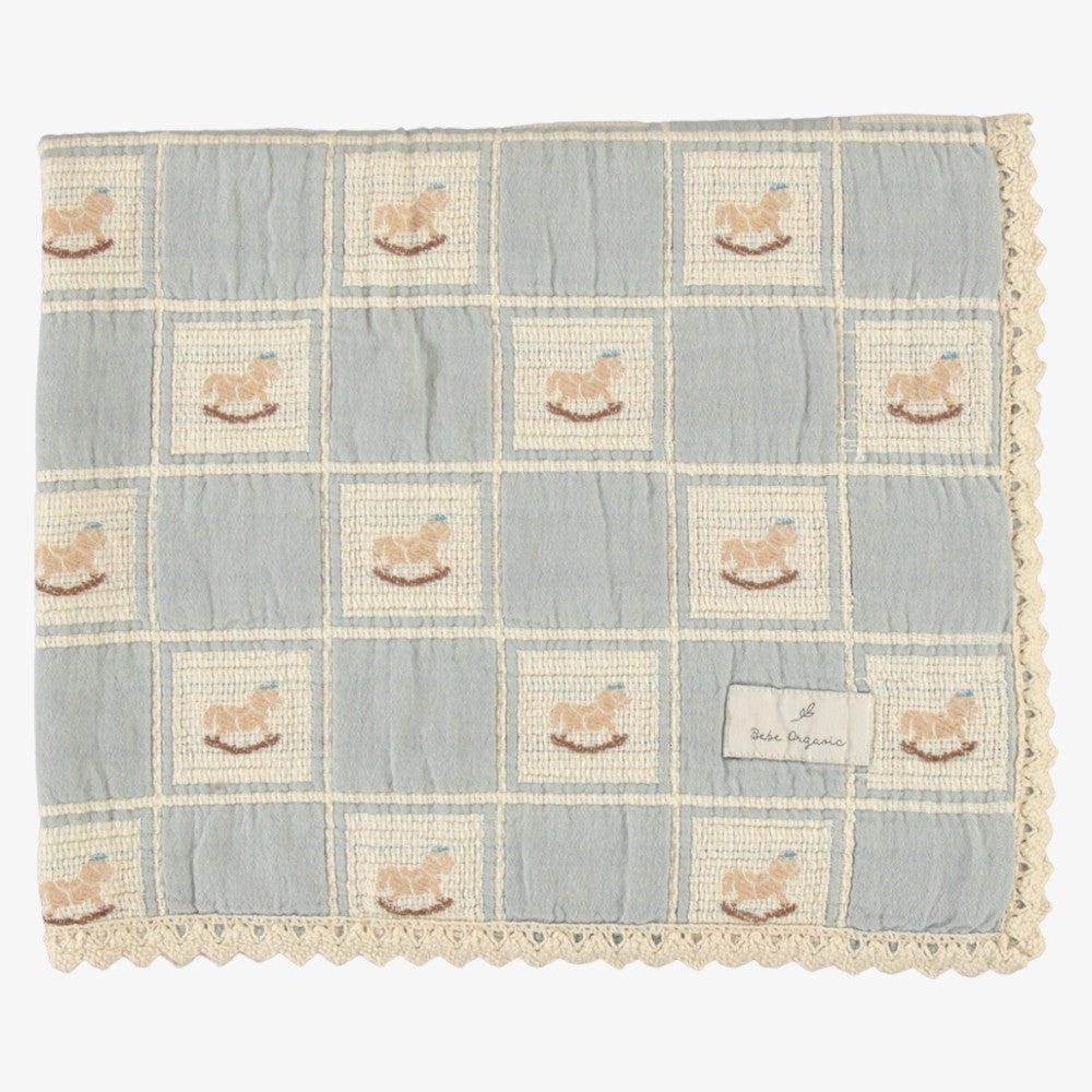 Rocking Horse Blanket - Blue