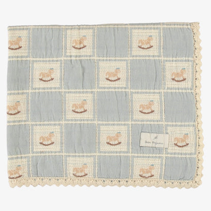 Rocking Horse Blanket - Blue