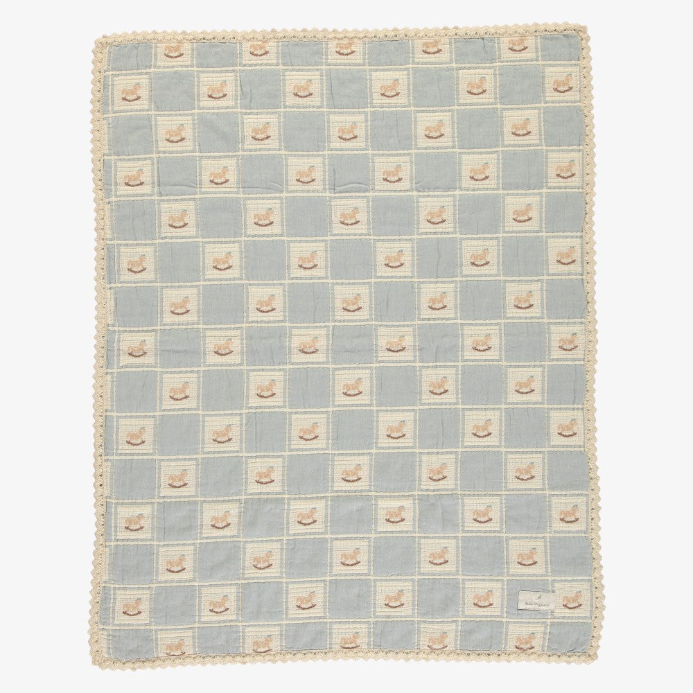Rocking Horse Blanket - Blue