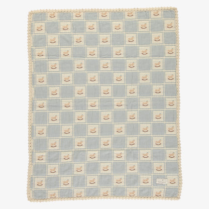 Rocking Horse Blanket - Blue