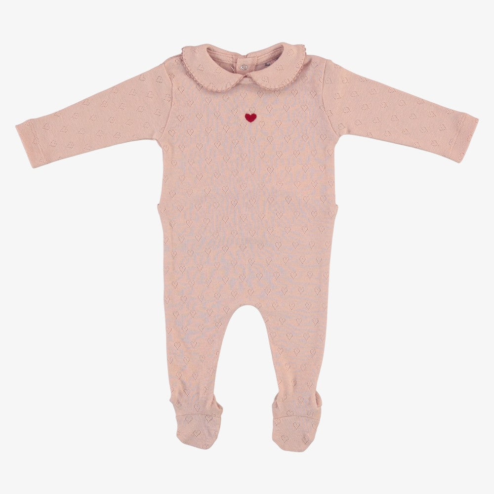 Bebe Heart Pointelle Footie - Blush