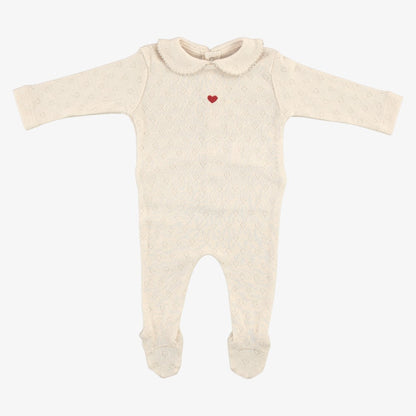 Heart Pointelle Take Me Home Set - Natural