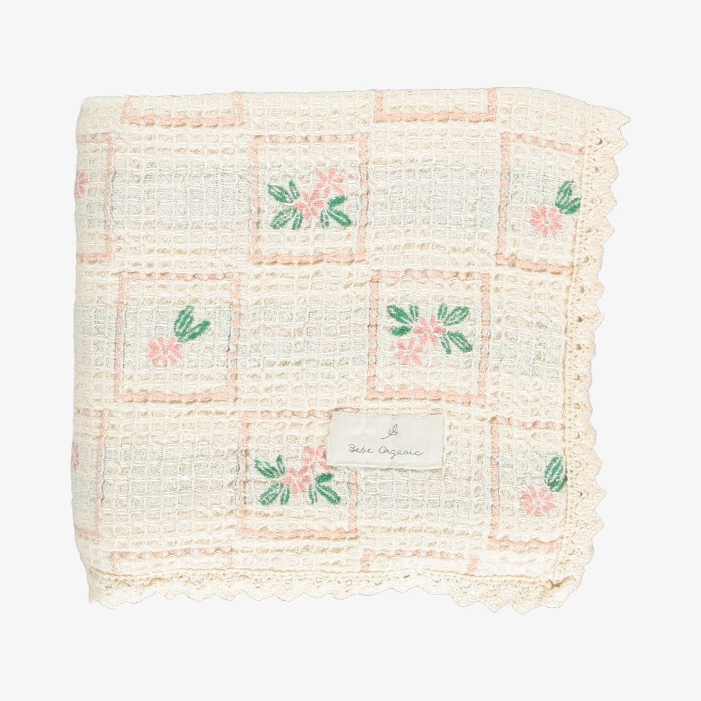 Floral Waffle Blanket - Flower