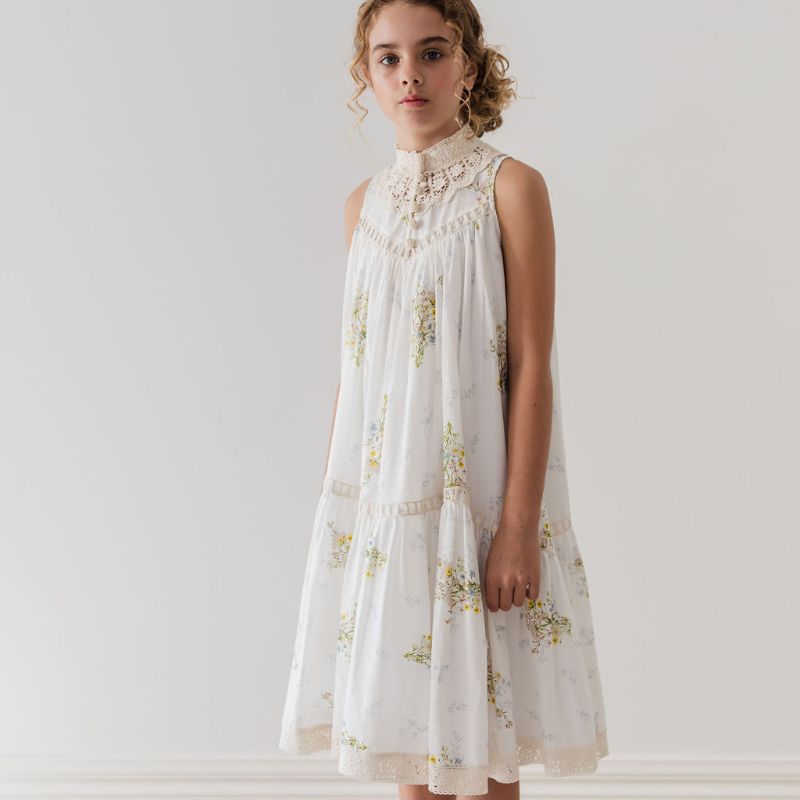 Doily Voile Dress - Spring Meadow