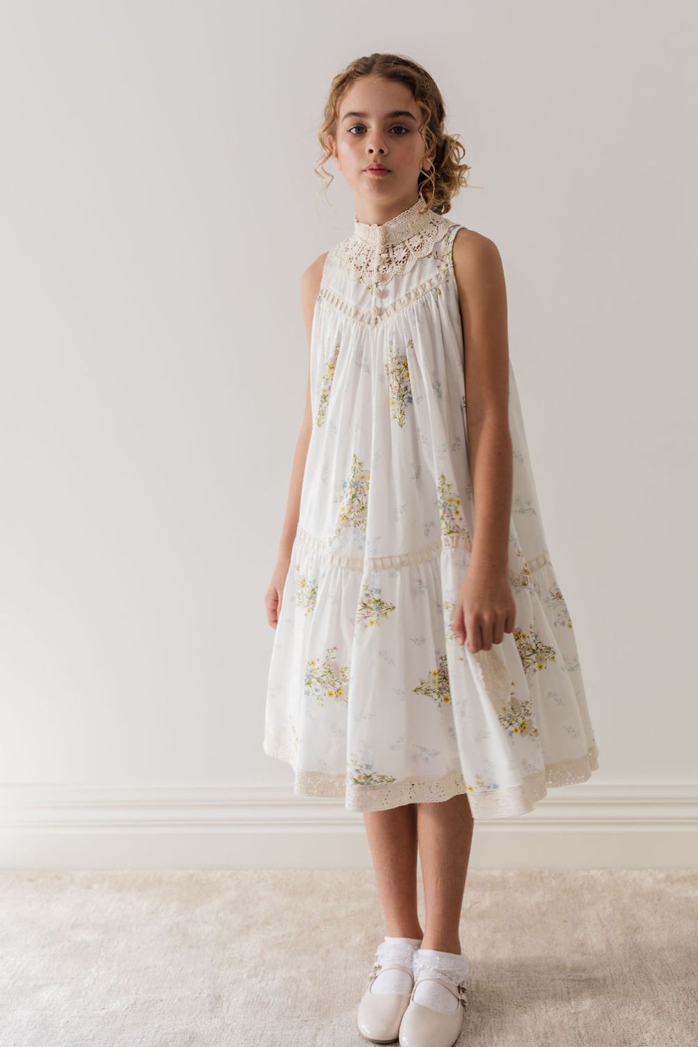 Doily Voile Dress - Spring Meadow