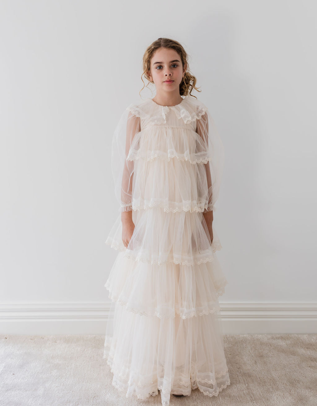 Tulle Layer Gown - Ivory