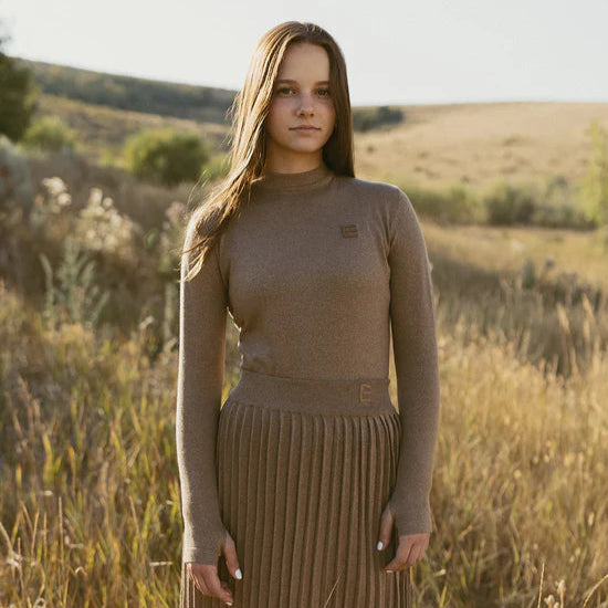 Metallic Knit Turtleneck - Gold