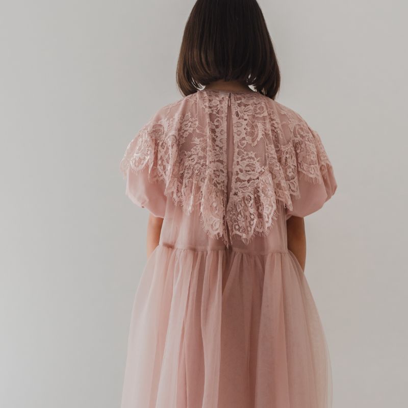 Lace Tulle Dress - Mauve