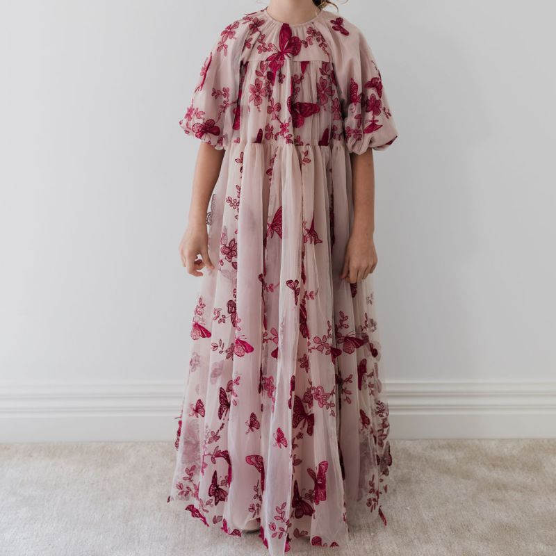 Butterfly Dress - Mauve/burgundy