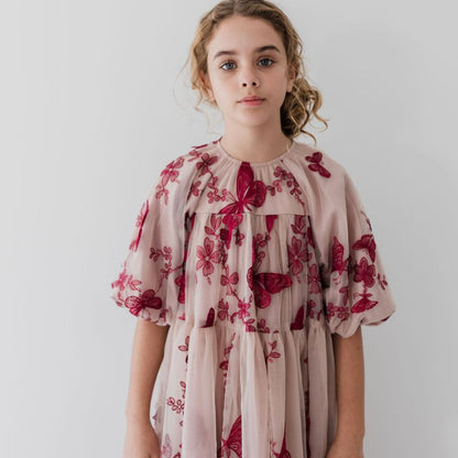Butterfly Dress - Mauve/burgundy