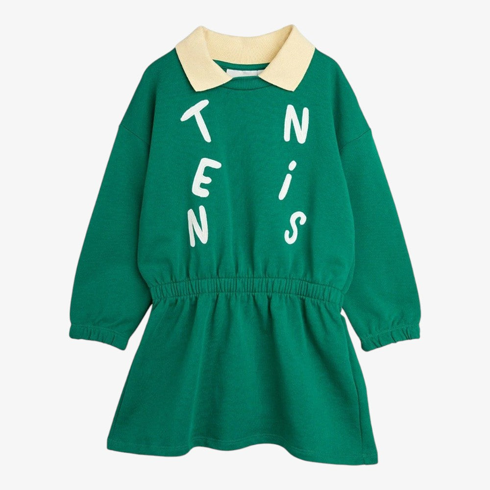 Mini Rodini Teenis Application Collar Sweatdress - Green