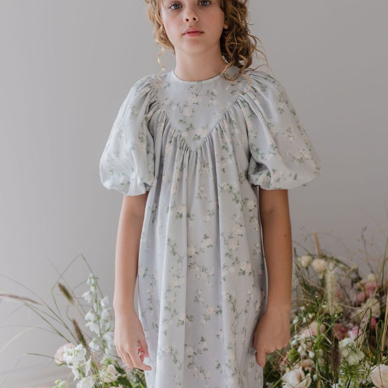 Chambray Dress - Cream Bud