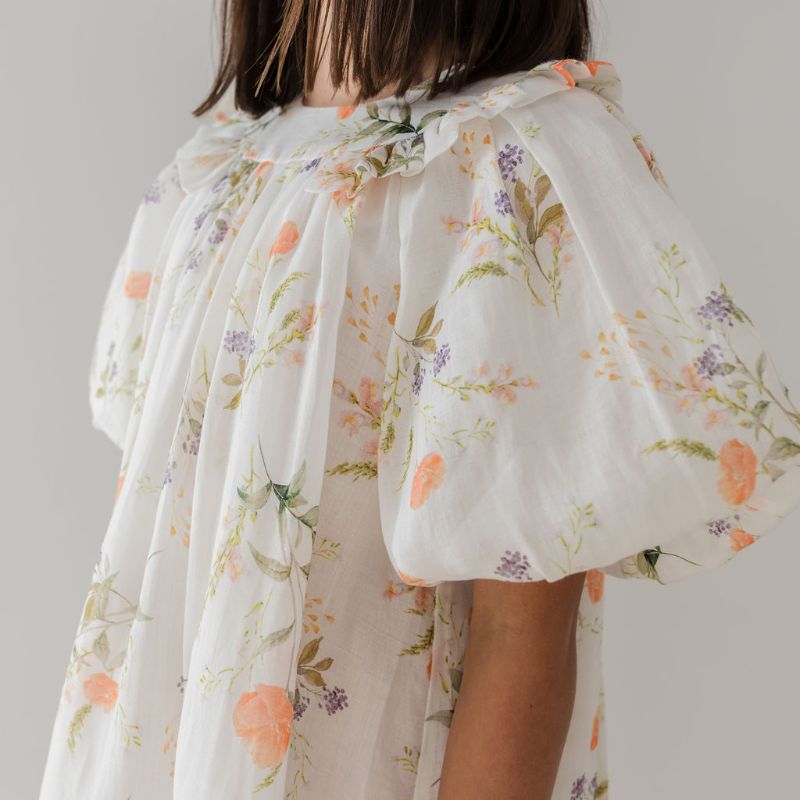 Linen Smock Dress - Summer Bouquet