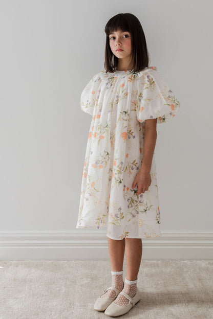 Linen Smock Dress - Summer Bouquet