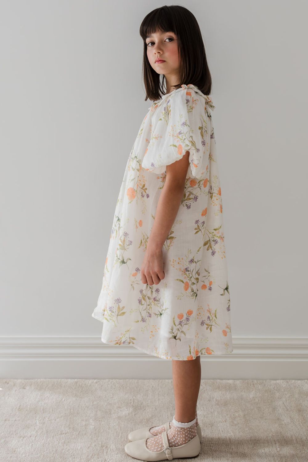 Linen Smock Dress - Summer Bouquet