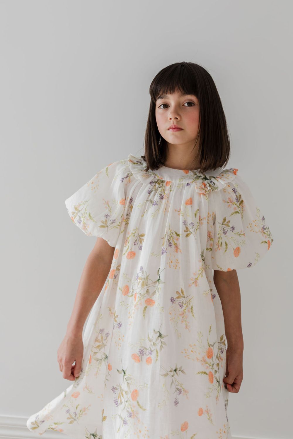 Linen Smock Dress - Summer Bouquet