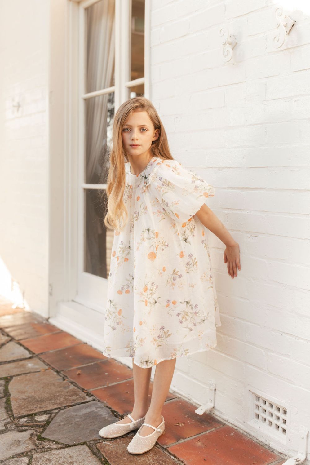 Linen Smock Dress - Summer Bouquet