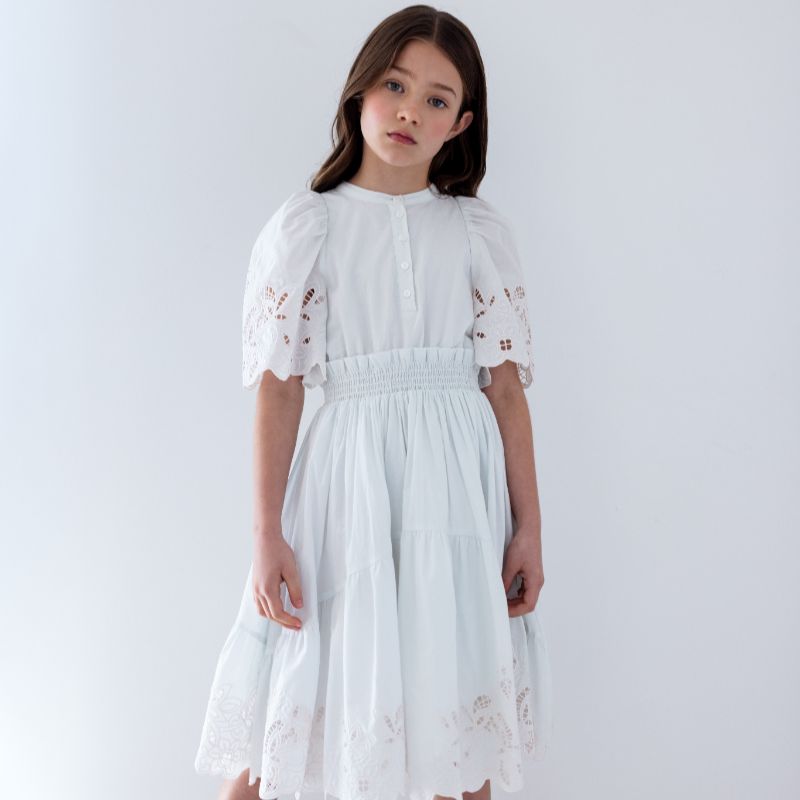 Shirred Dress - Light Blue