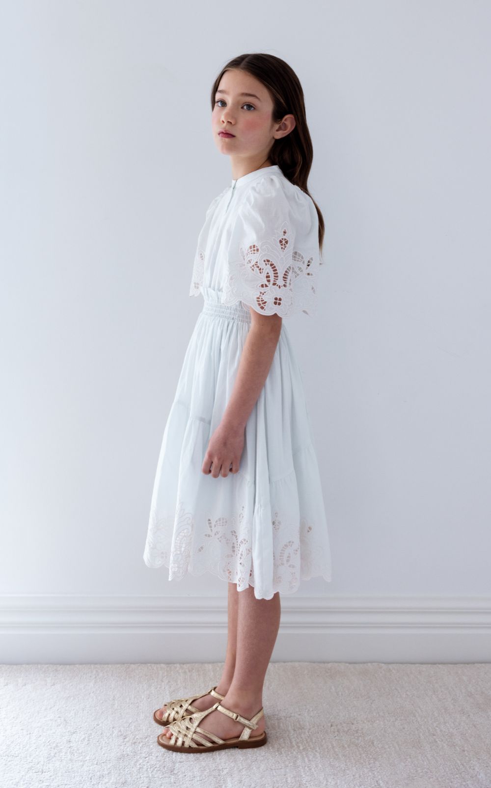 Shirred Dress - Light Blue