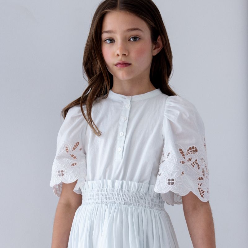 Shirred Dress - Light Blue