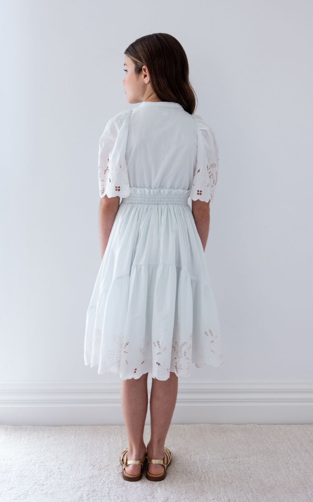 Shirred Dress - Light Blue