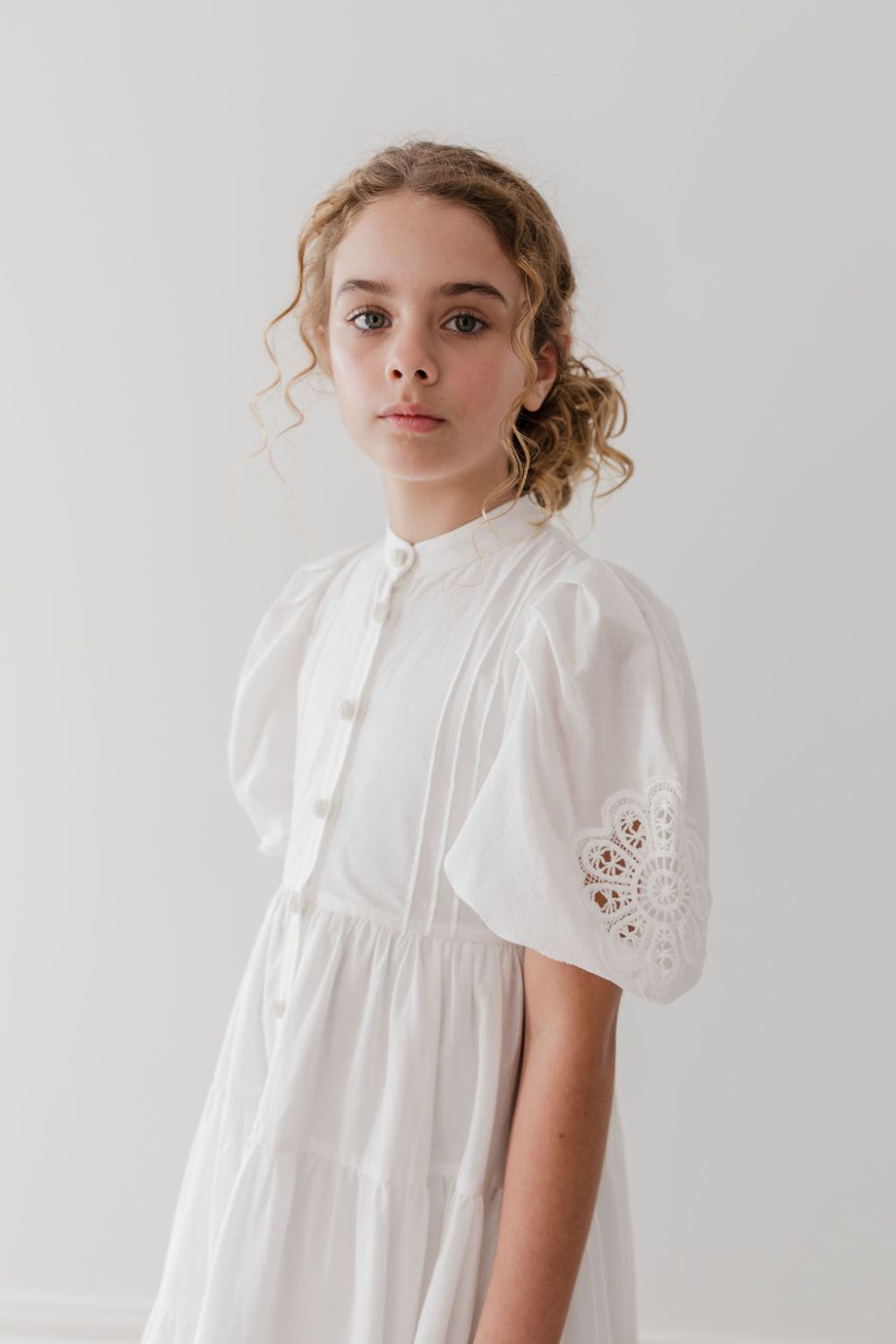 Doily Midi Dress - White