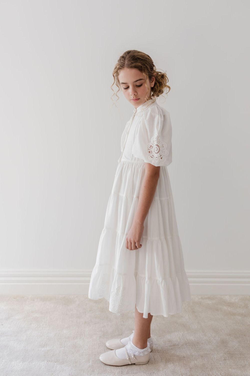 Doily Midi Dress - White