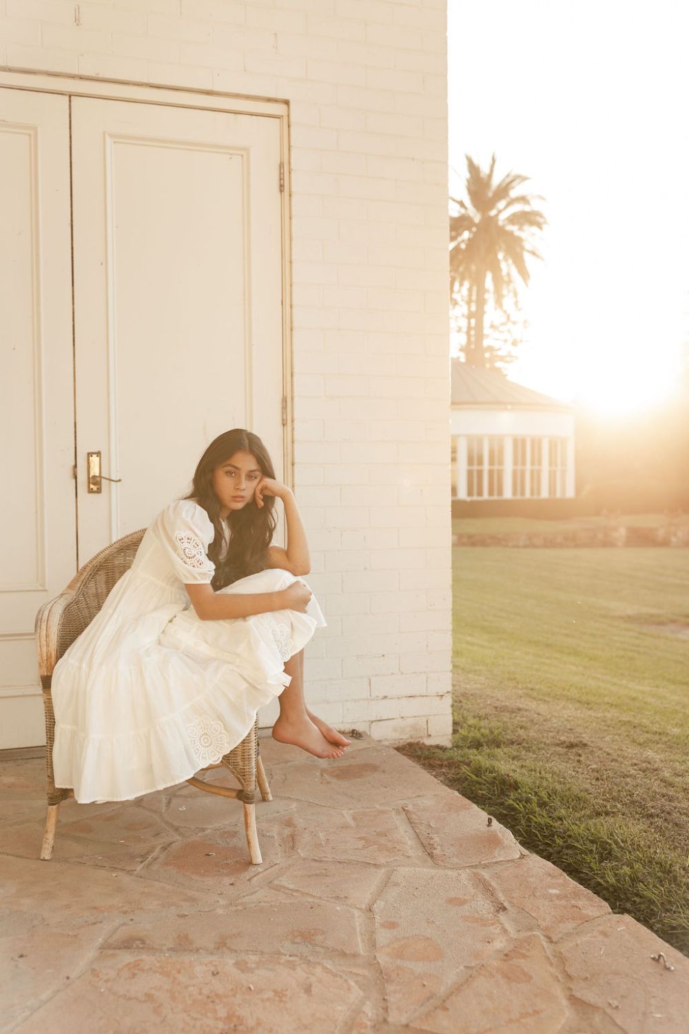 Doily Midi Dress - White