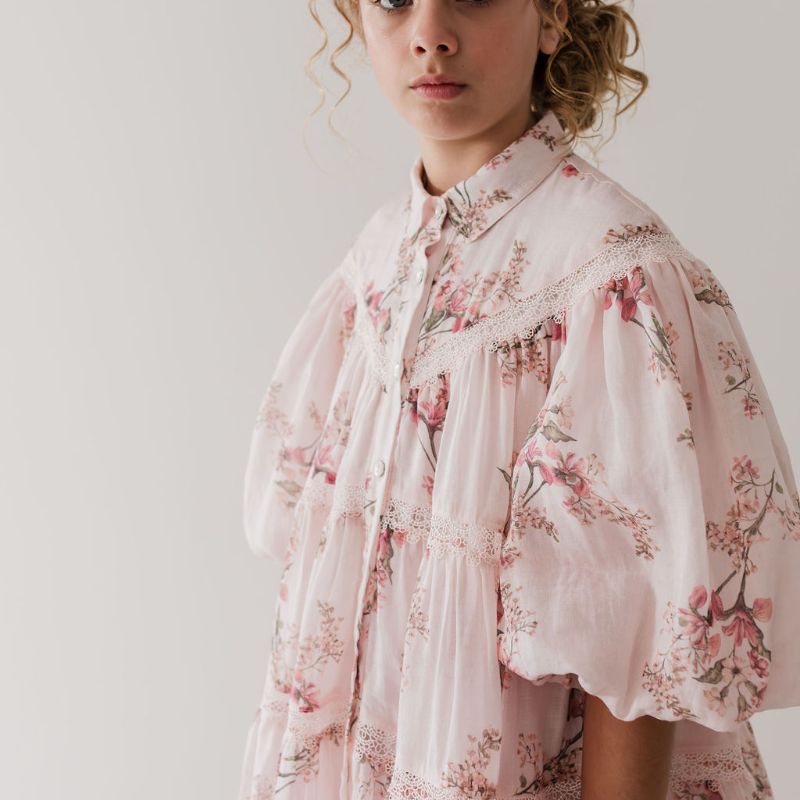 Linen Shirt Dress - Blush Orchid