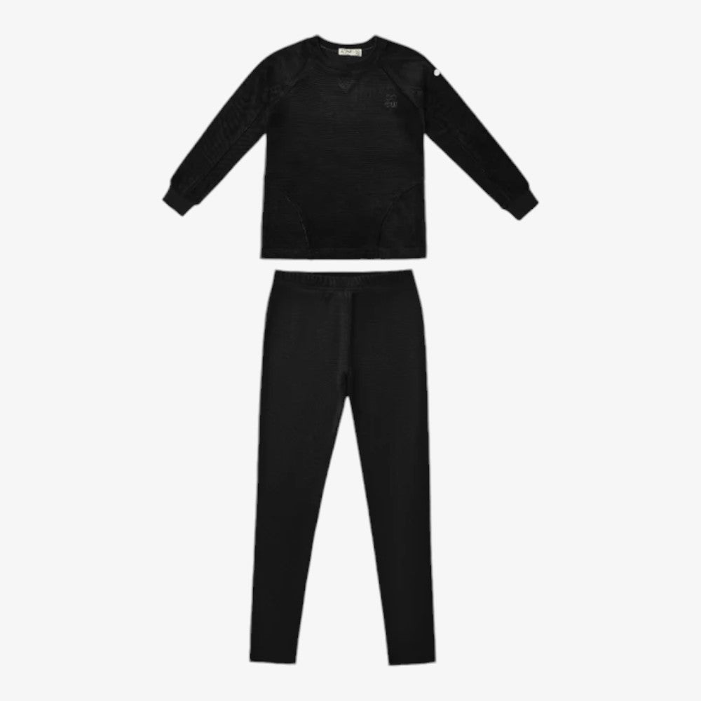 Rib Velour Loungewear - Black