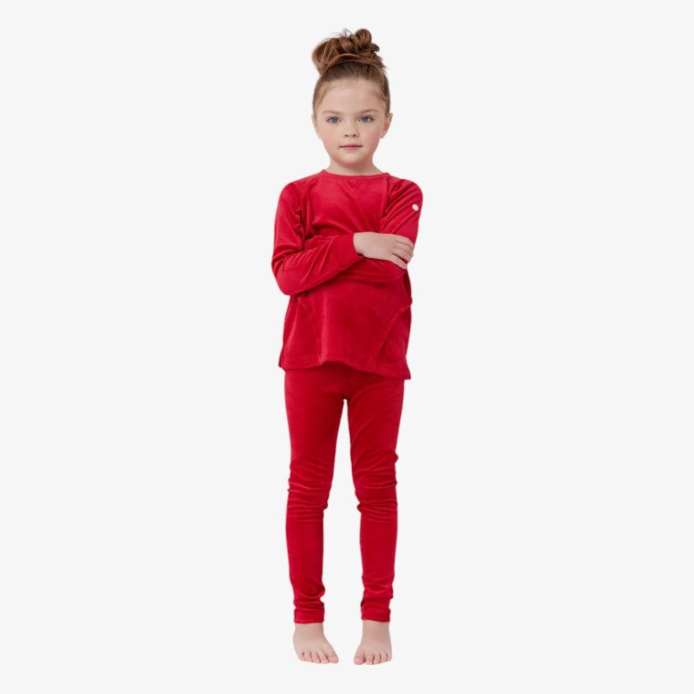 Rib Velour Loungewear - Red