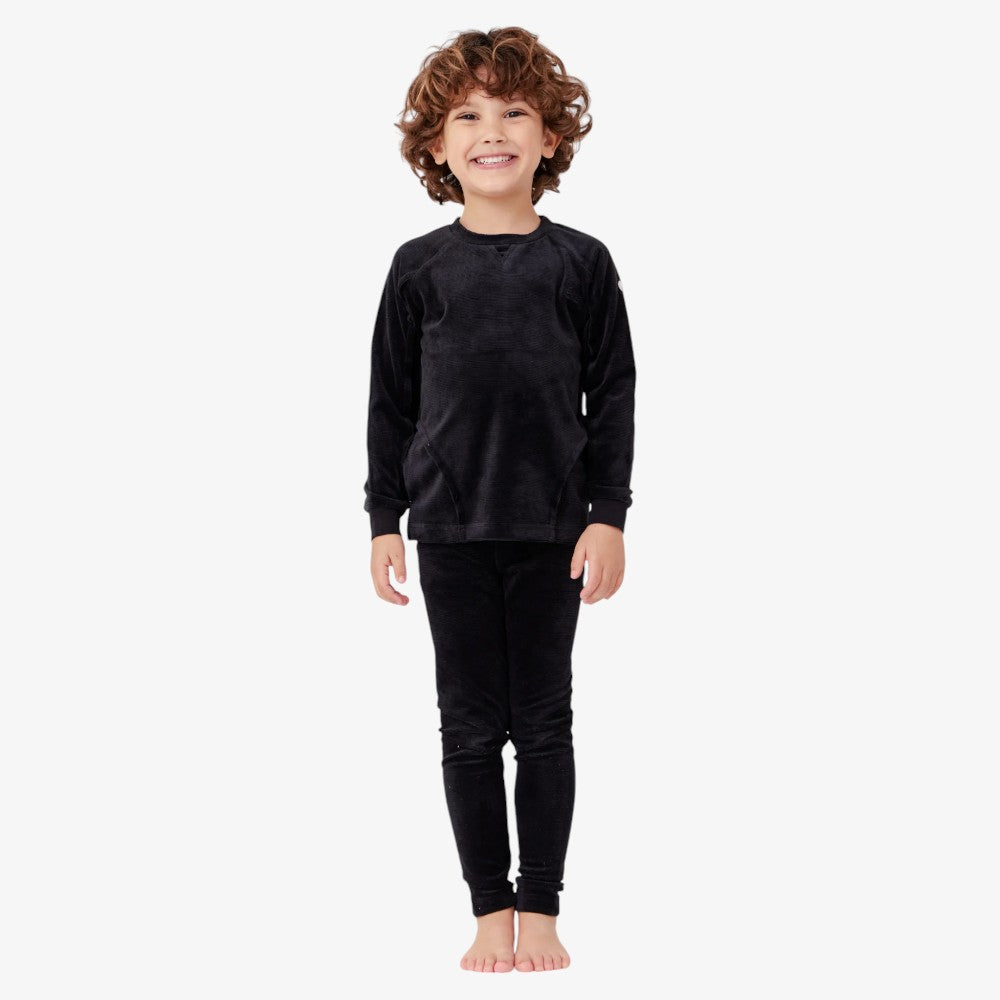 Rib Velour Loungewear - Black