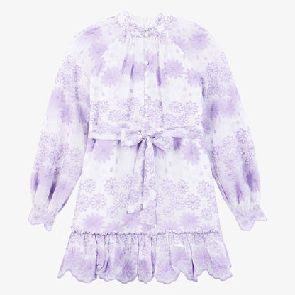 Lena Embroidered Dress - Purple