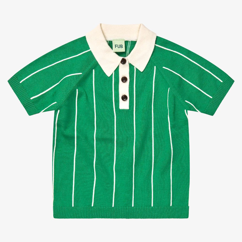 Striped Polo - Basil&ecru
