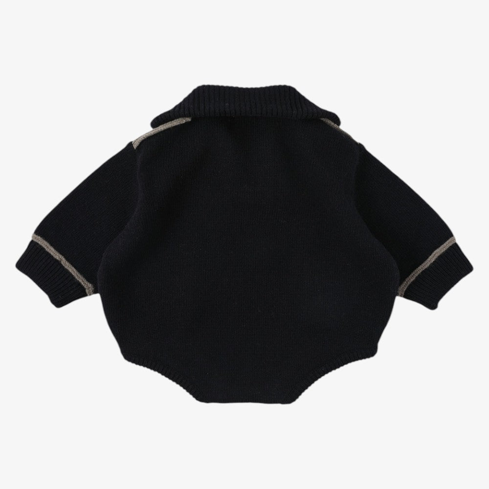 Marine Knit Romper - Navy