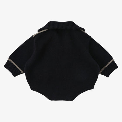 Marine Knit Romper - Navy