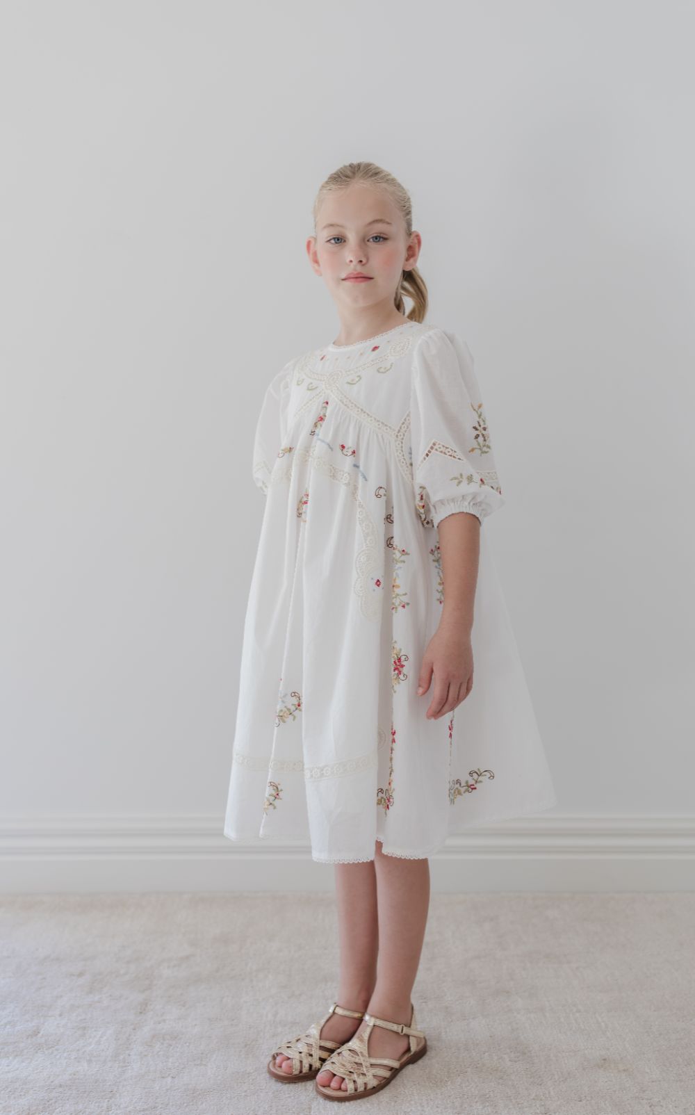 Cross Stitch Dress - White