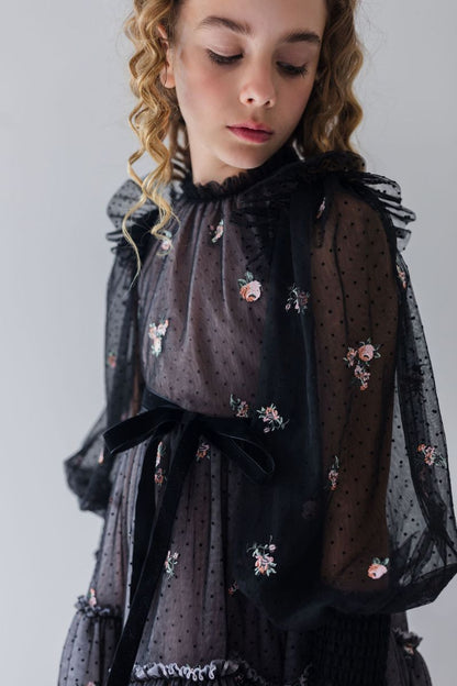 Embroidered Dress - Rosebud