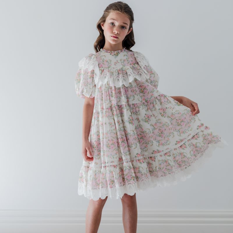 Lace Ruffle Dress - Vintage