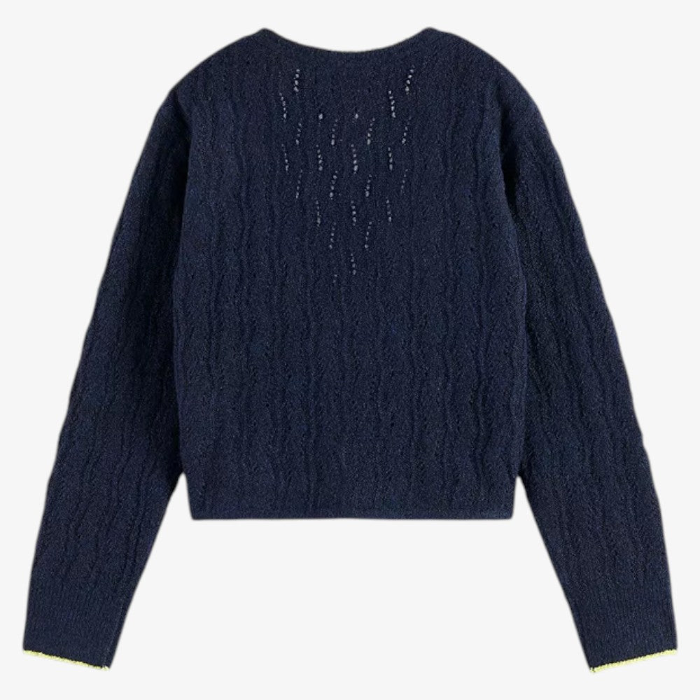 Ajour Knit Cardigan - Sky
