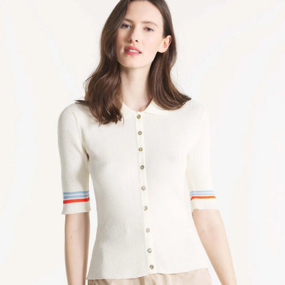 Stripe Polo - Offwhite